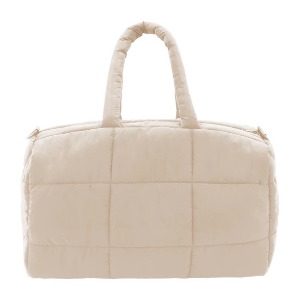 Mytagalongs Handbags - MYTAGALONGS The Cloud Duffle in Creme